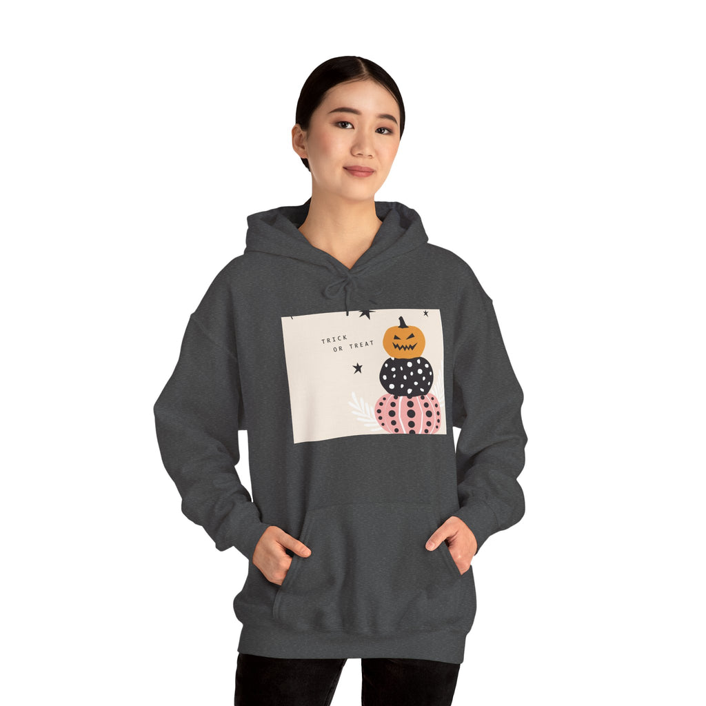 Halloween Pumpkin Stack Hoodie — Cozy Pink & Black Jack-o'-Lantern