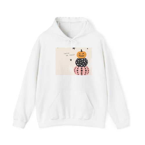 Halloween Pumpkin Stack Hoodie — Cozy Pink & Black Jack-o'-Lantern
