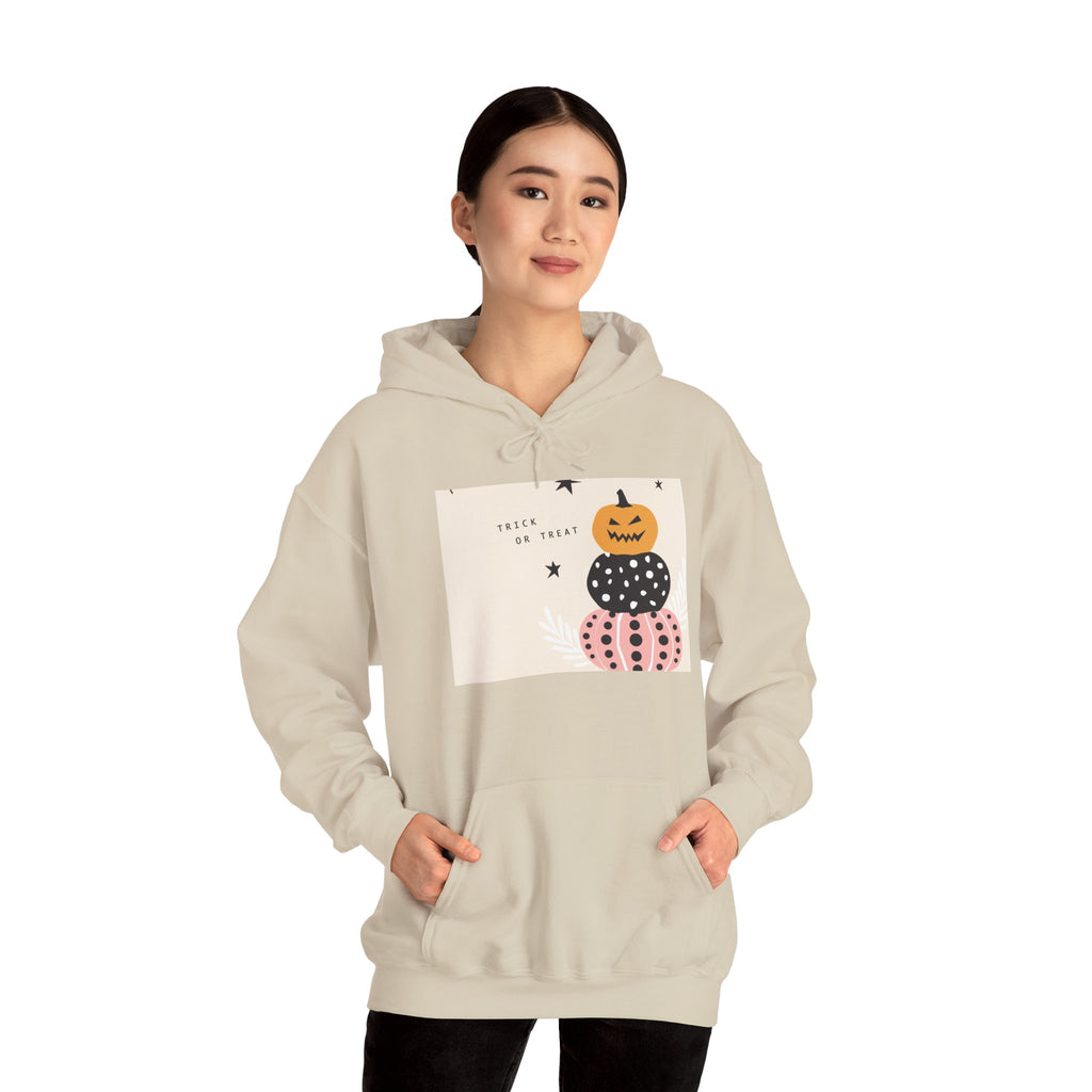 Halloween Pumpkin Stack Hoodie — Cozy Pink & Black Jack-o'-Lantern